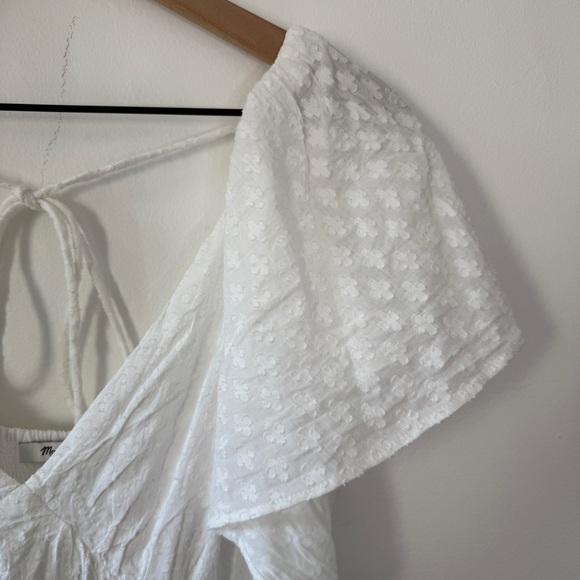NWT Madewell Tie-Back Flutter-Sleeve Tiered Midi Dress White - Picture 2 of 11